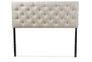 Leena Light Beige Fabric Upholstered Button-tufted Queen Size Headboard Baxton