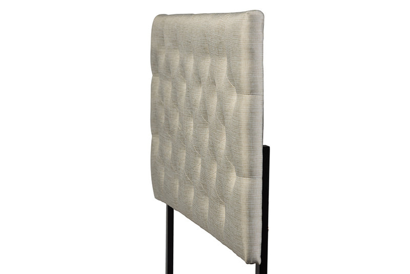 Leena Modern and Contemporary Light Beige Fabric Upholstered Button-tufted Queen Size Headboard