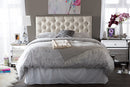 Leena Light Beige Fabric Upholstered Button-tufted Queen Size Headboard Baxton