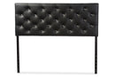 Leena Black Faux Leather Upholstered Button-tufted Queen Size Headboard Baxton