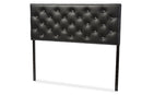 Leena Black Faux Leather Upholstered Button-tufted Queen Size Headboard Baxton