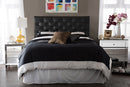 Leena Black Faux Leather Upholstered Button-tufted Full Size Headboard Baxton