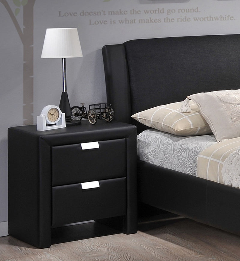 Galvin Black Upholstered Modern , 2-Drawers