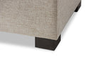 Eleri Beige Fabric Upholstered Grid-Tufting Storage Ottoman Bench Baxton