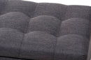 Eleri Dark Gray Fabric Upholstered Grid-Tufting Storage Ottoman Bench Baxton