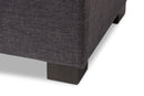 Eleri Dark Gray Fabric Upholstered Grid-Tufting Storage Ottoman Bench Baxton