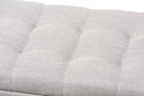 Eleri Grayish Beige Fabric Upholstered Grid-Tufting Storage Ottoman Bench Baxton
