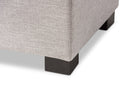 Eleri Grayish Beige Fabric Upholstered Grid-Tufting Storage Ottoman Bench Baxton
