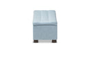 Eleri Light Blue Fabric Upholstered Grid-Tufting Storage Ottoman Bench Baxton