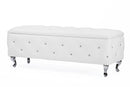 Pabla White Leather Storage Ottoman Baxton