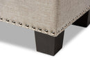 Dannon Beige Fabric Upholstered Button-Tufting Storage Ottoman Bench Baxton