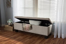 Dannon Beige Fabric Upholstered Button-Tufting Storage Ottoman Bench Baxton