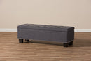 Dannon Dark Gray Fabric Upholstered Button-Tufting Storage Ottoman Bench Baxton