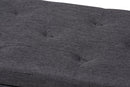 Dannon Dark Gray Fabric Upholstered Button-Tufting Storage Ottoman Bench Baxton