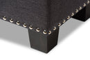 Dannon Dark Gray Fabric Upholstered Button-Tufting Storage Ottoman Bench Baxton