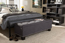 Dannon Dark Gray Fabric Upholstered Button-Tufting Storage Ottoman Bench Baxton