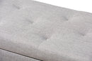 Dannon Grayish Beige Fabric Upholstered Button-Tufting Storage Ottoman Bench Baxton