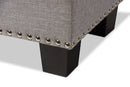Dannon Grayish Beige Fabric Upholstered Button-Tufting Storage Ottoman Bench Baxton