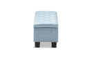 Dannon Light Blue Fabric Upholstered Button-Tufting Storage Ottoman Bench Baxton