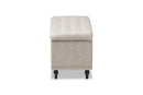 Alfro Beige Fabric Upholstered Button-Tufting Storage Ottoman Bench Baxton