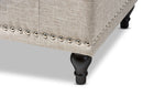 Alfro Beige Fabric Upholstered Button-Tufting Storage Ottoman Bench Baxton