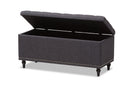 Alfro Dark Gray Fabric Upholstered Button-Tufting Storage Ottoman Bench Baxton