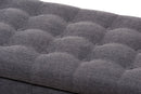 Alfro Dark Gray Fabric Upholstered Button-Tufting Storage Ottoman Bench Baxton
