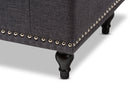 Alfro Dark Gray Fabric Upholstered Button-Tufting Storage Ottoman Bench Baxton