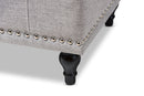Alfro Grayish Beige Fabric Upholstered Button-Tufting Storage Ottoman Bench Baxton