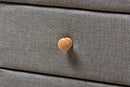 Fadri Gray Fabric Upholstered 2-Drawer Nightstand Baxton