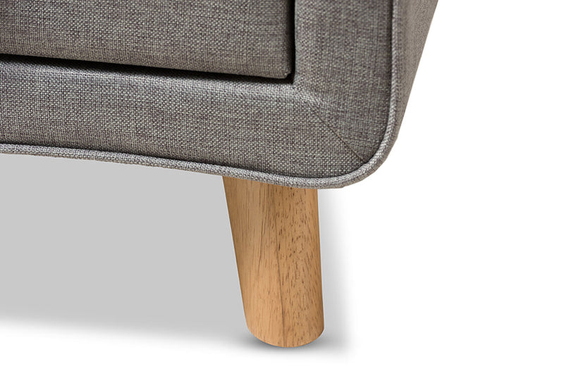 Fadri Gray Fabric Upholstered 2-Drawer Nightstand Baxton