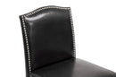 Nouria Black Modern Bar Stool w/Nail Head Trim (Set of 2) Baxton
