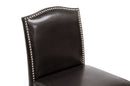 Nouria Dark Brown Modern Bar Stool w/Nail Head Trim (Set of 2) Baxton