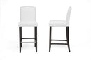 Nouria White Modern Bar Stool w/Nail Head Trim (Set of 2) Baxton