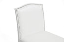 Nouria White Modern Bar Stool w/Nail Head Trim (Set of 2) Baxton