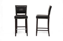Malino Black Modern Bar Stool w/Nail Head Trim (Set of 2) Baxton