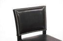Malino Black Modern Bar Stool w/Nail Head Trim (Set of 2) Baxton