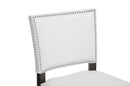 Malino White Modern Bar Stool w/Nail Head Trim (Set of 2) Baxton