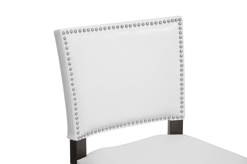 Malino White Modern Bar Stool w/Nail Head Trim (Set of 2)