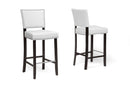 Malino White Modern Bar Stool w/Nail Head Trim (Set of 2) Baxton