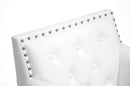 Devan White faux Leather Modern Arm Chair Baxton
