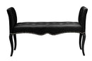 Kaila Black Faux Leather Classic Seating Bench Baxton