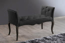 Kaila Black Faux Leather Classic Seating Bench Baxton