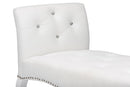 Kaila White Faux Leather Classic Seating Bench Baxton