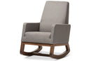 Roana Gray Fabric Upholstered Rocking Chair Baxton