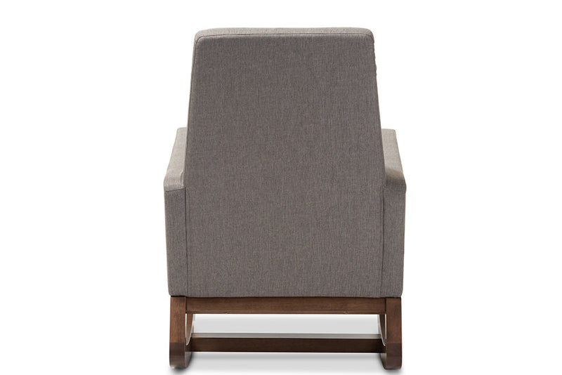 Roana Gray Fabric Upholstered Rocking Chair Baxton