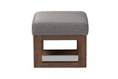 Roana Gray Fabric Upholstered Ottoman Stool Baxton