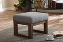 Roana Gray Fabric Upholstered Ottoman Stool Baxton