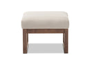 Roana Light Beige Fabric Upholstered Ottoman Stool Baxton