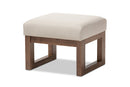 Roana Light Beige Fabric Upholstered Ottoman Stool Baxton